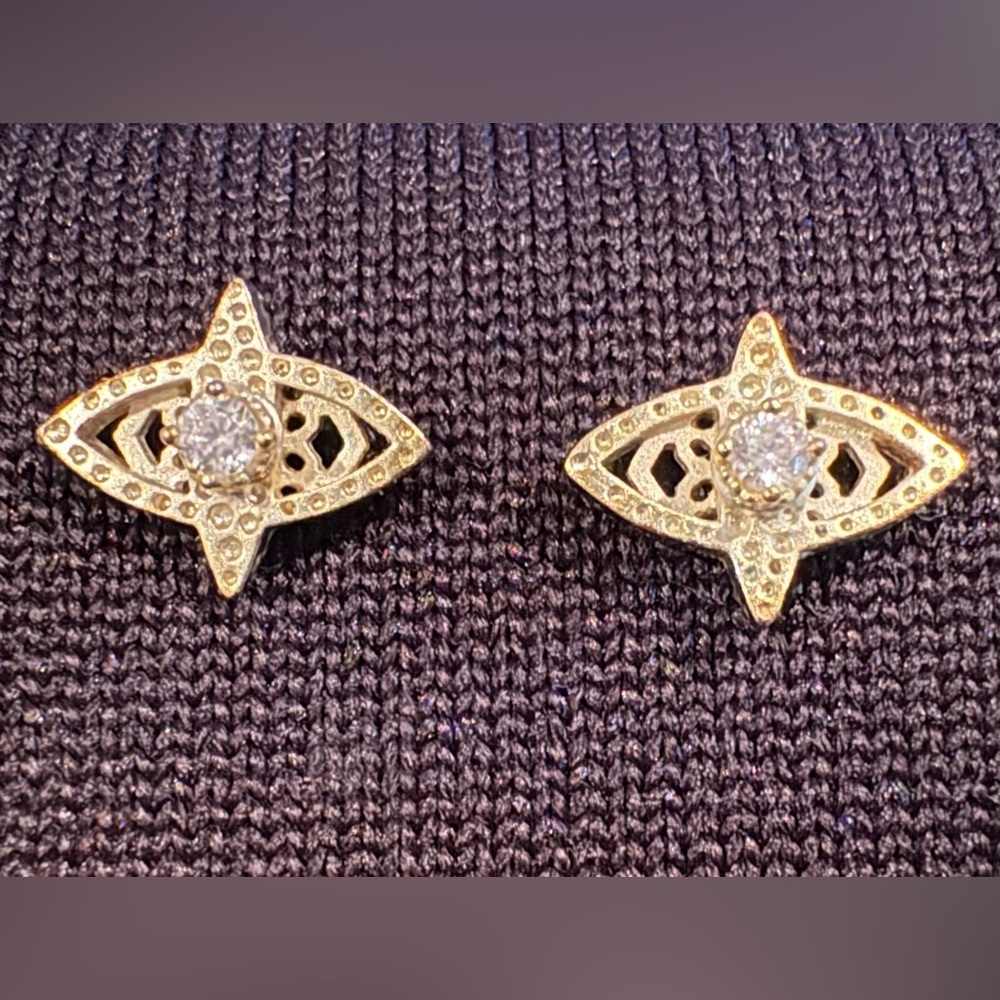 Kendra Scott Gold Crystal Eye Stud Earrings